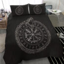 Ligerking Bedding Set - Viking Vegvisir with Ouroboros and Runes Bedding Set A7