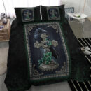 Ligerking Bedding Set - Viking Raven Celtic and Cross Green Style Bedding Set A35