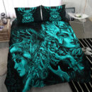 Ligerking Bedding Set - Valkyries And Bear Raven Turquoise Bedding Set A95