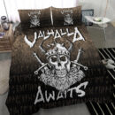Ligerking Bedding Set - Valhalla Awaits Viking Skull Warrior Axe Bedding Set A7