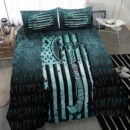 Ligerking Bedding Set - USA Flag Viking Cool American Norsemen - Cyan Version Bedding Set A7
