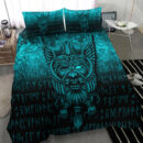 Ligerking Bedding Set - Viking Odin Allfather In Asgard - Cyan Version Bedding Set A7