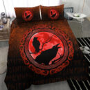 Ligerking Bedding Set - Vikings Huginn Muninn Odinâ€™s Ravens - Red Version Bedding Set A7