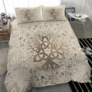 Ligerking Bedding Set - Tree of Life with Triquetra and Futhark Pastel Gold Bedding Set A7