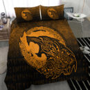 Ligerking Bedding Set - Fenrir Viking 3D Tattoo - Gold Version Bedding Set A7