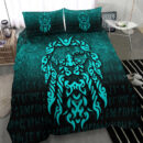 Ligerking Bedding Set - Viking God Odin Allfather In Asgard Raven God - Cyan Version Bedding Set A7