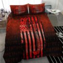 Ligerking Bedding Set - USA Flag Viking Cool American Norsemen - Red Version Bedding Set A7