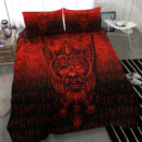 Ligerking Bedding Set - Viking Odin Allfather In Asgard - Red Version Bedding Set A7