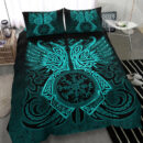Ligerking Bedding Set - Two Raven Cletic Turquoise Tree Cletic Bedding Set A95