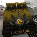 Ligerking Bedding Set - Ragnar Lothbrok - Ragnar Lodbrok - Viking Warrior - Gold Version Bedding Set A7