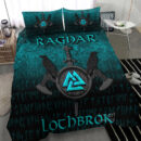 Ligerking Bedding Set - Ragnar Lothbrok - Ragnar Lodbrok - Viking Warrior - Cyan Version Bedding Set A7