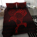 Ligerking Bedding Set - Raven Vegvisir Tattoo - Red Version Bedding Set A7