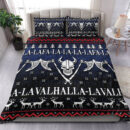 Ligerking Bedding Set - Ugly Christmas Viking Fa La La La La Valhalla La Bedding Set A7