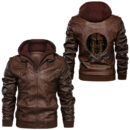 Ligerking -Beware Old Man Viking Warrior Til Valhalla Odin Ravens Leather Jacket A35