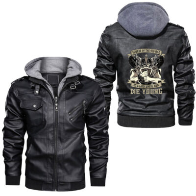 Ligerking -Celtic Huginn & Muninn Odin's Ravens Viking Leather Jacket A35