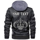 (Custom) Ligerking - Black And White Head With Shield And Axe Leather Jacket A35