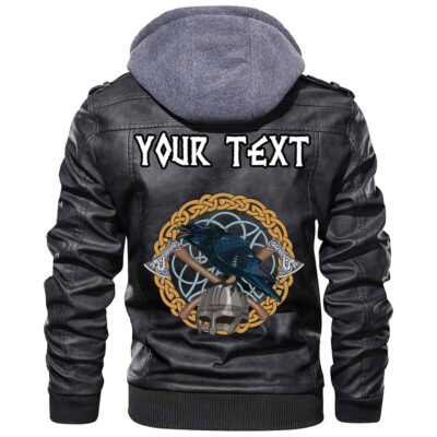 (Custom) Ligerking - Black Crow Sitting On Branch Of An Oak Tree Leather Jacket A35