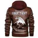 (Custom) Ligerking - Black Crow Sitting On Helmet With Two Crossed Axes Leather Jacket A35