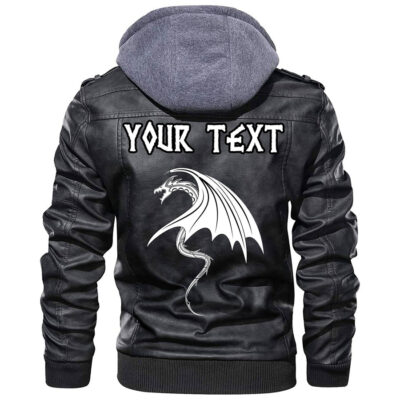 (Custom) Ligerking - Black Crow Sitting On Helmet With Two Crossed Axes Leather Jacket A35