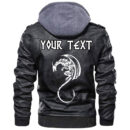 (Custom) Ligerking - Boar Viking With Axes Leather Jacket A35