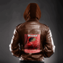 Ligerking Jacket - Bloods Gang Gangsign Zipper Leather Jacket A31