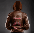 Ligerking Jacket - Bloods Gang Handsign Zipper Leather Jacket A31