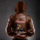 Ligerking Jacket - Bloods Skull Zipper Leather Jacket A31