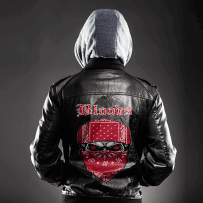 Ligerking Jacket - Crips Bulldog Zipper Leather Jacket A31