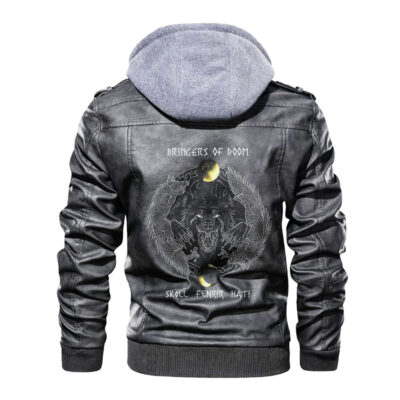 Ligerking - Viking Fenrir and Moon Leather Jacket A35