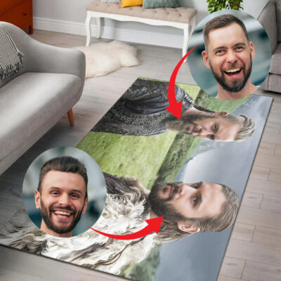 Ligerking Area Rug Personailzed - Personal Portrait In The Picture Portrait Brothers Ligerking Area Rug A35