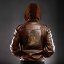 Ligerking - Viking Warriors Skull and Axe Wing Style Leather Jacket A35