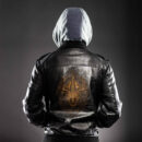Ligerking - Viking Warriors Skull and Axe Wing Style Leather Jacket A35