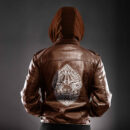 Ligerking - Bull Head Viking Gold Leather Jacket A35