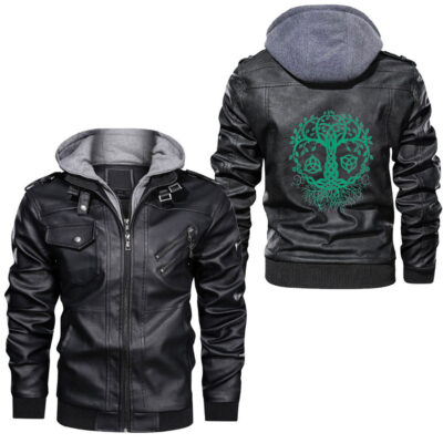 Ligerking - Celtic Wolf Fenrir Norse Mythology Leather Jacket A35
