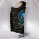 Ligerking Hooded Blanket - Celtic Knot Cyan and Rune A35