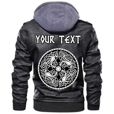 (Custom) Ligerking - Celtic Knot Tattoo Mountain Forest Symbol Travel Leather Jacket A35