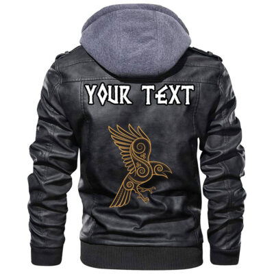 (Custom) Ligerking - Celtic Raven Ornament Frame Colorful Leather Jacket A35