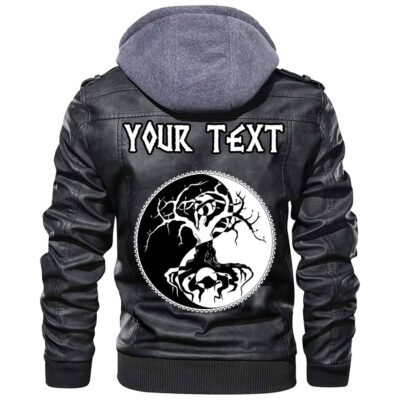 (Custom) Ligerking - Celtic Skull Warrior Dead Hero Leather Jacket A35