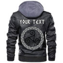 (Custom) Ligerking - Celtic Tangle Face Leather Jacket A35