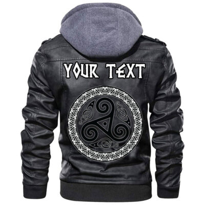 (Custom) Ligerking - Celtic Tangle Face Leather Jacket A35