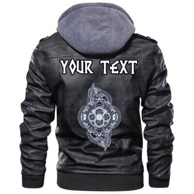 (Custom) Ligerking - Celtic Tattoo And Mystic Tribal Symbol Leather Jacket A35