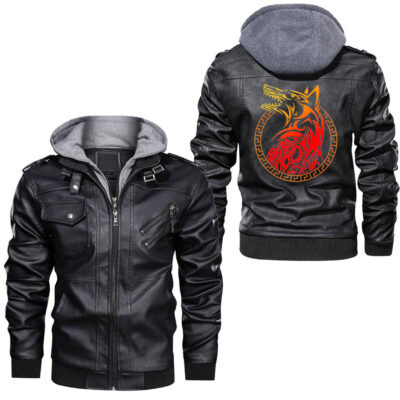 Ligerking - Christmas Viking Santa's Favorite Funny Gift Xmas Leather Jacket A35