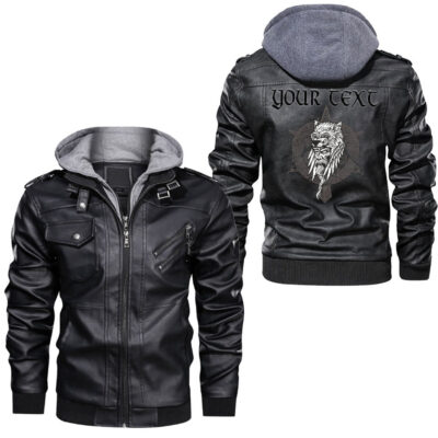 Ligerking - Circle Wolf Sword Leather Jacket A95
