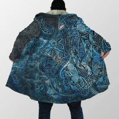 Ligerking Clothing - Viking Dragon Fleece Hoodie Coat Cloak A35