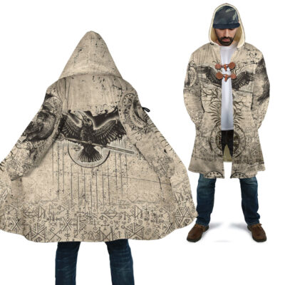 Ligerking Clothing - Viking Raven Carry Spear of Odin Vintage Cloak A35