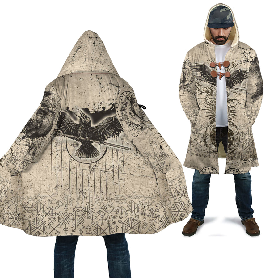 Ligerking Clothing - Viking Raven Carry Spear of Odin Vintage Cloak A35