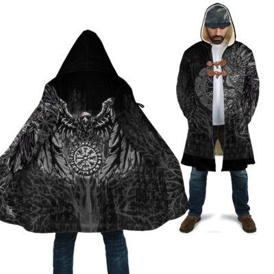 Ligerking Clothing - Vegvisir Raven Viking Cloak A95