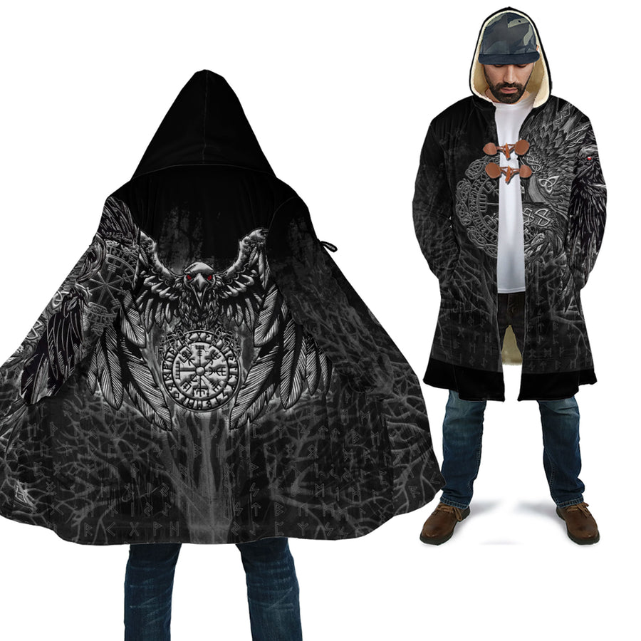 Ligerking Clothing - Vegvisir Raven Viking Cloak A95