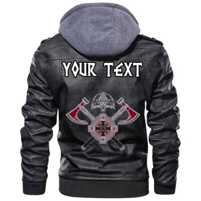 (Custom) Ligerking - Cool Beard With Axe Leather Jacket A35