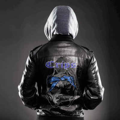 Ligerking Jacket - Crips Gang Zipper Leather Jacket A31